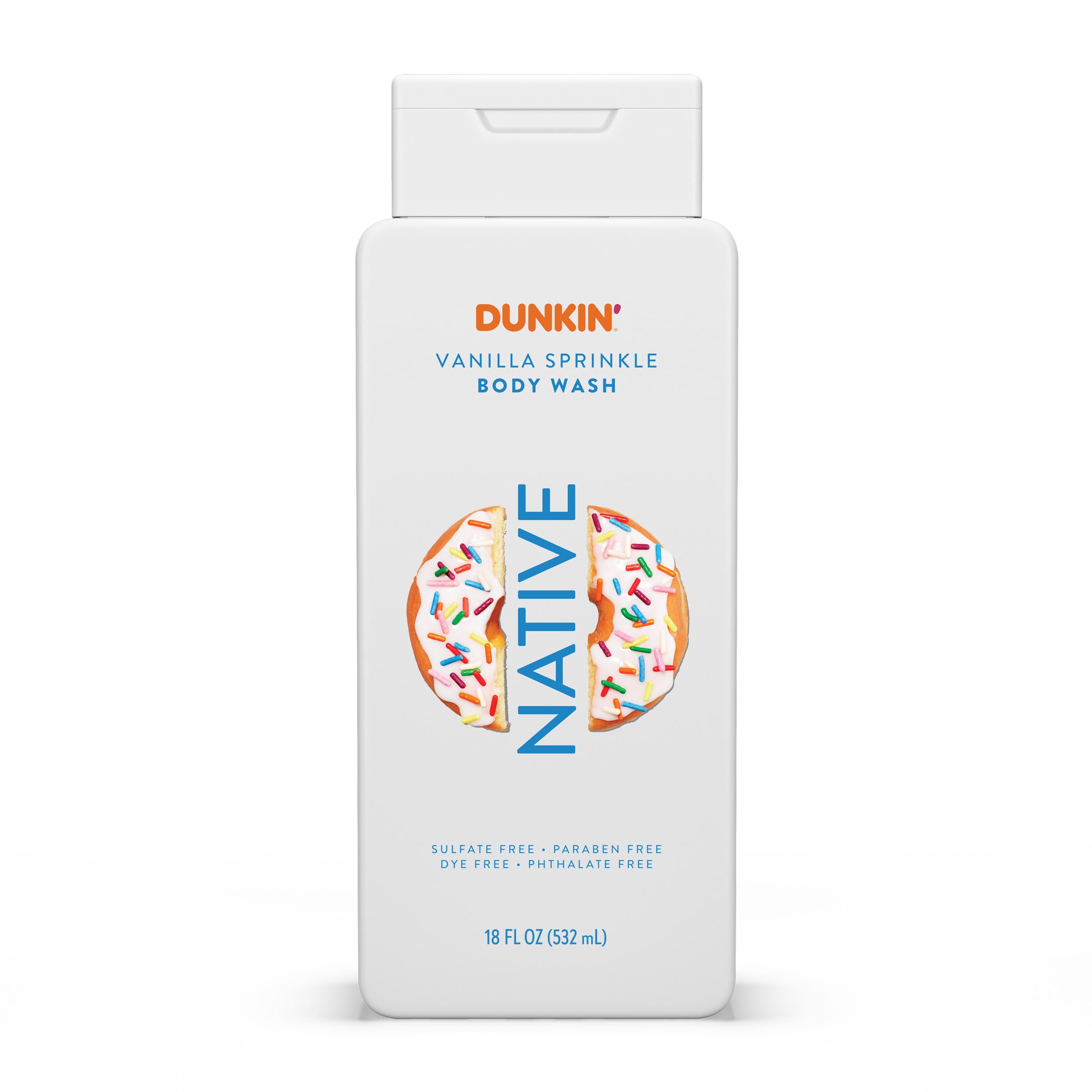 Native Vainilla Espolvoreada gel ducha en botella, aroma suave para despertar.