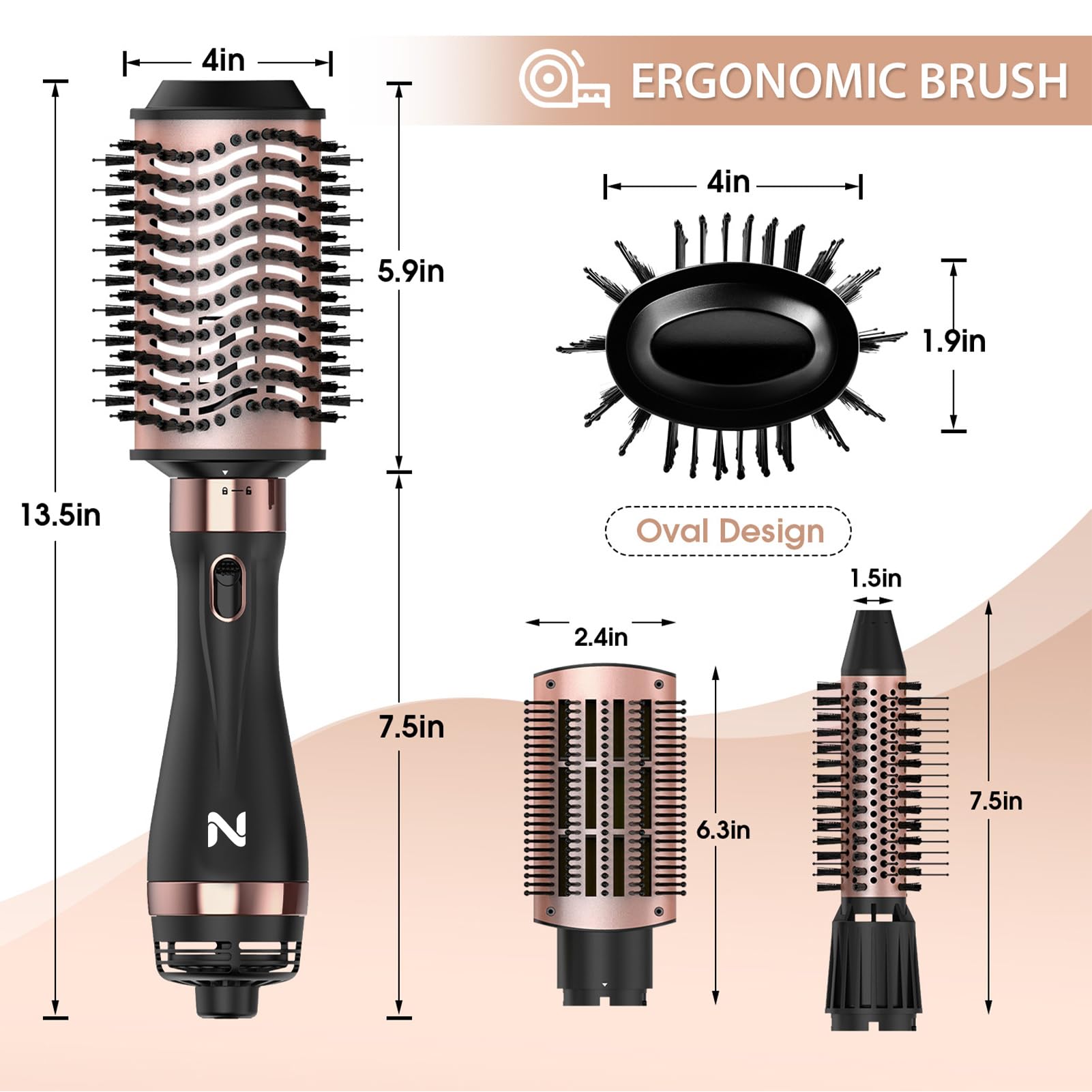 Natrial recubrimiento cerámico para un acabado suave y sin frizz.