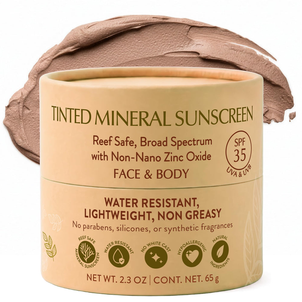 NATÚ BOTANICALS protector mineral tintado en envase, ideal para piel sensible.