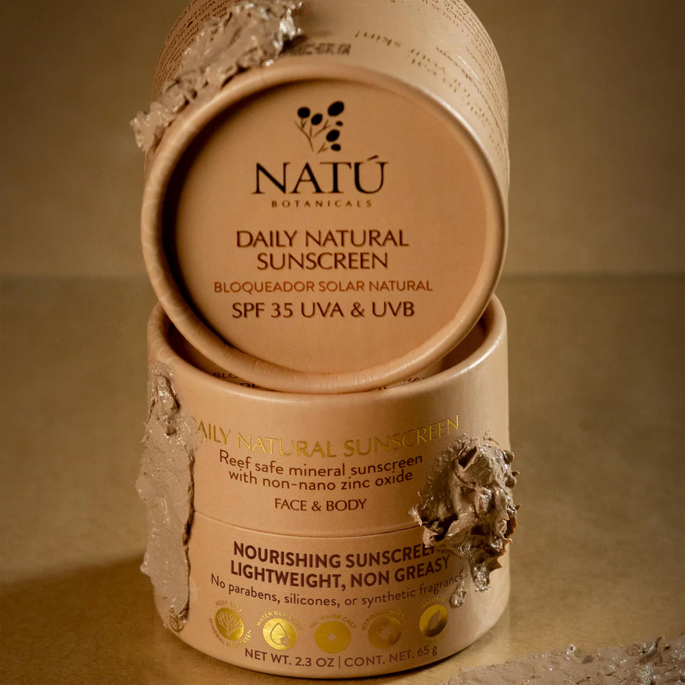 NATÚ BOTANICALS SPF 35 para uso diario al aire libre.