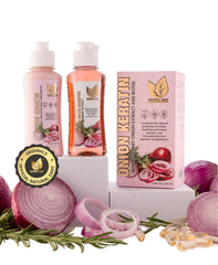Natural Sant DuoBox cebolla-queratina, botella primer plano para reparación suave