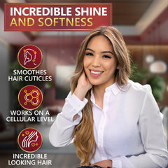 NATURAVIS hair shine close-up highlighting glossy strands