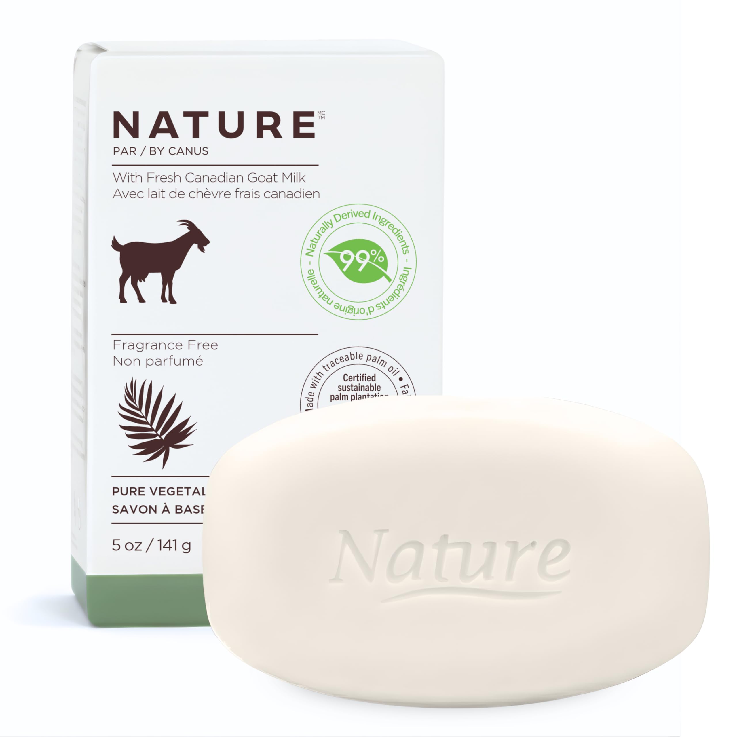 Nature by Canus: jabón leche cabra sin fragancia para piel sensible.