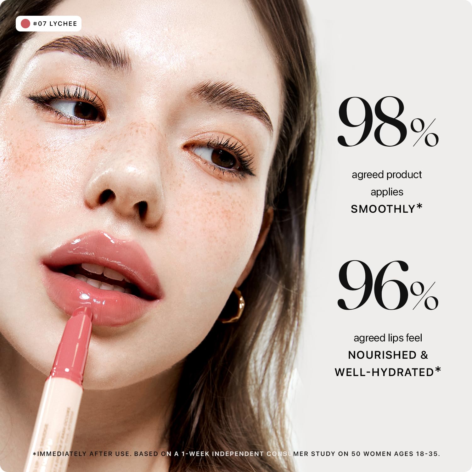 Nature Republic Brillo translúcido para labios con color natural y acabado radiante.