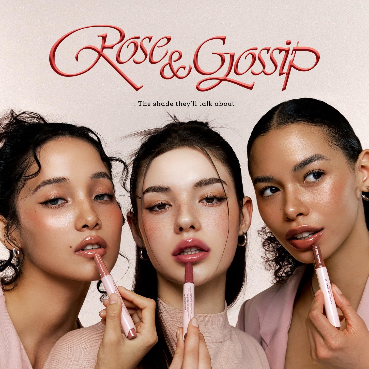 Plumping sutil y brillo en el labial miel-derretido Nature Republic rosa-marrón.