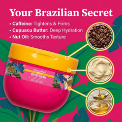 Nature Well Crema Corporal Ultra Rica, cafeína estimula la piel para un aspecto más vivo.