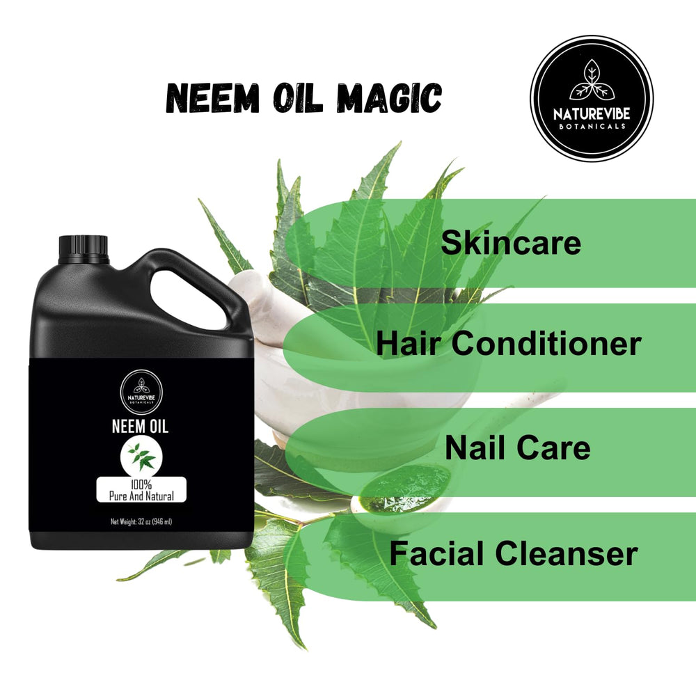 Naturevibe Botanicals Aceite de Neem, aroma suave y natural para uso diario