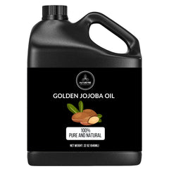 Naturevibe Botanicals Aceite Jojoba Dorado botella: hidratación suave para piel y cabello