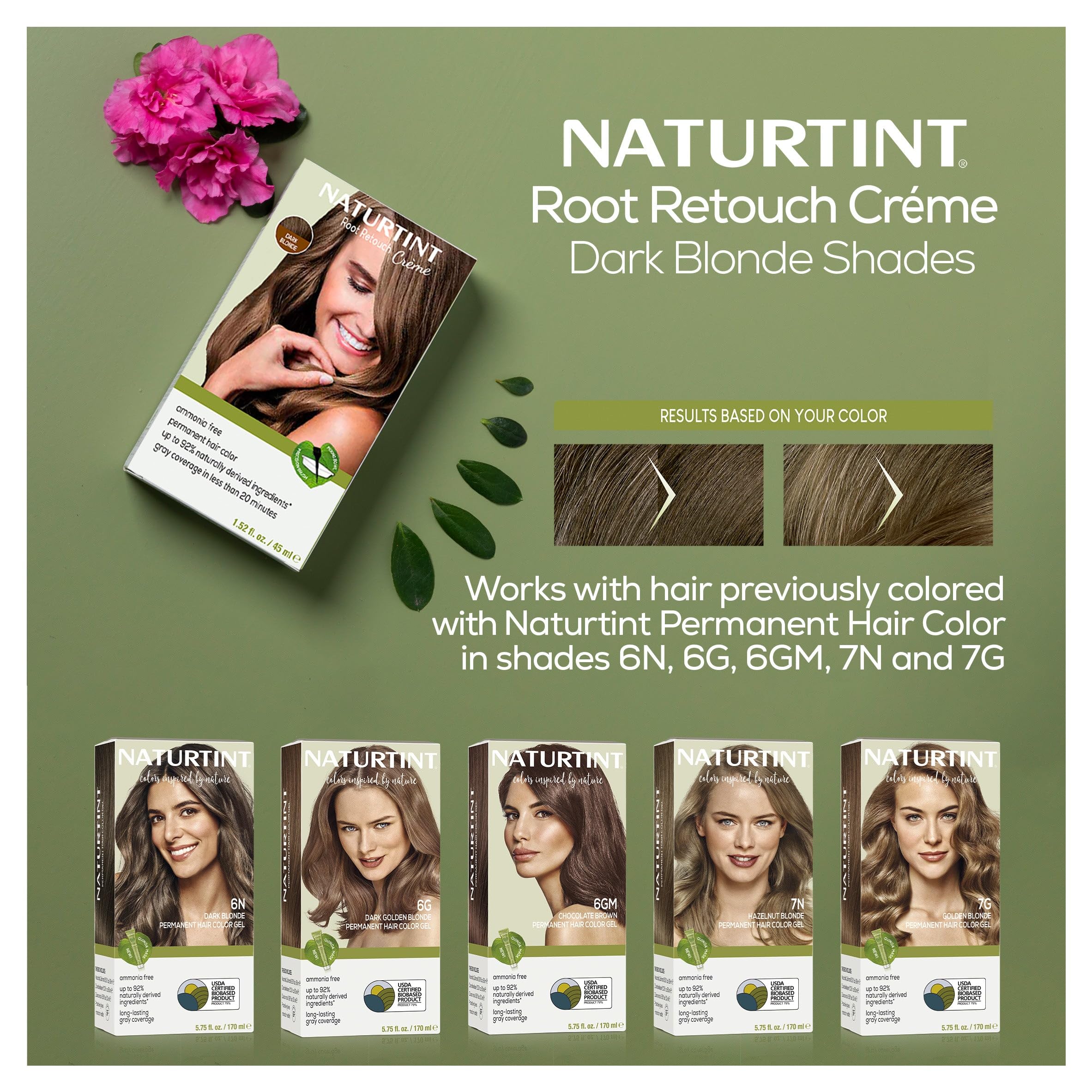 Naturtint Dark Blonde color covers gray in under 20 minutes.