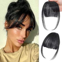 NAYOO flequillo real con clip frontal para un look natural y versátil.