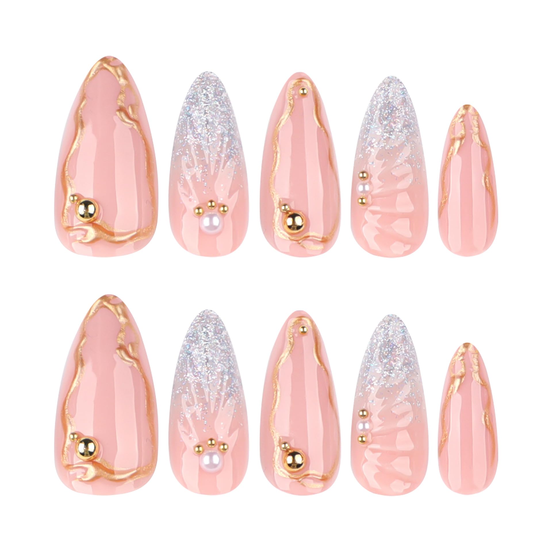 NBNTGH Uñas con efecto ondulado de agua; añade textura suave a la manicura.