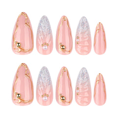 NBNTGH Uñas con efecto ondulado de agua; añade textura suave a la manicura.
