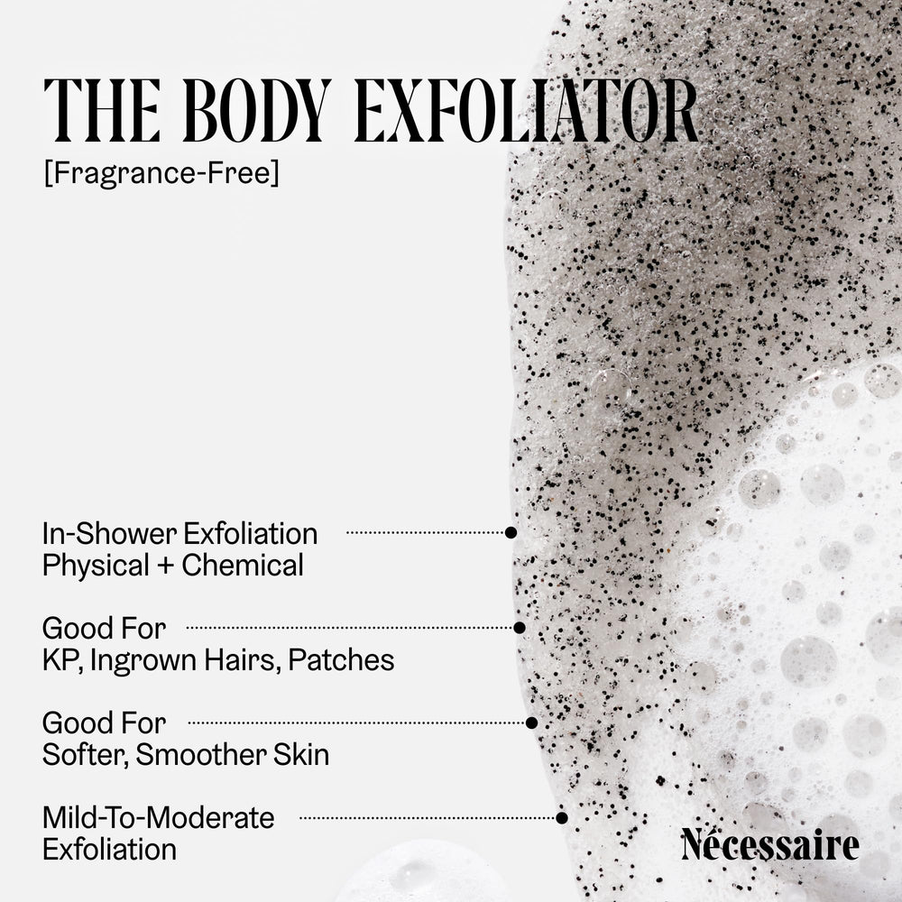Nécessaire Exfoliante Corporal: textura de piel en proceso de suavizado
