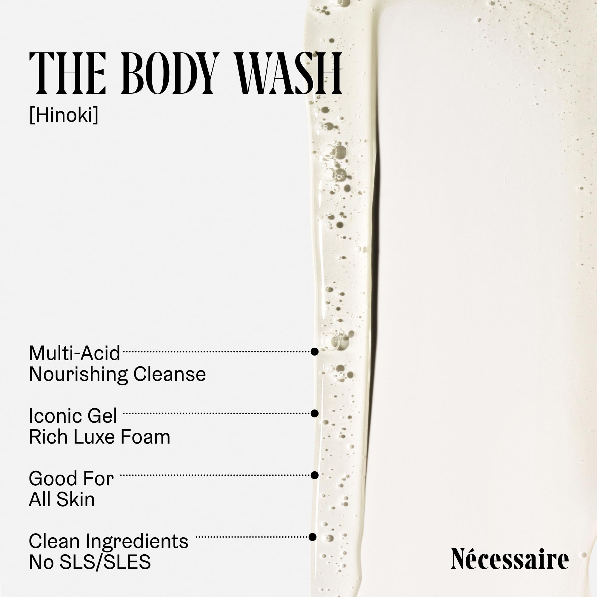 Nécessaire Hinoki: niacinamida y glicerina para cuidado del cuerpo.