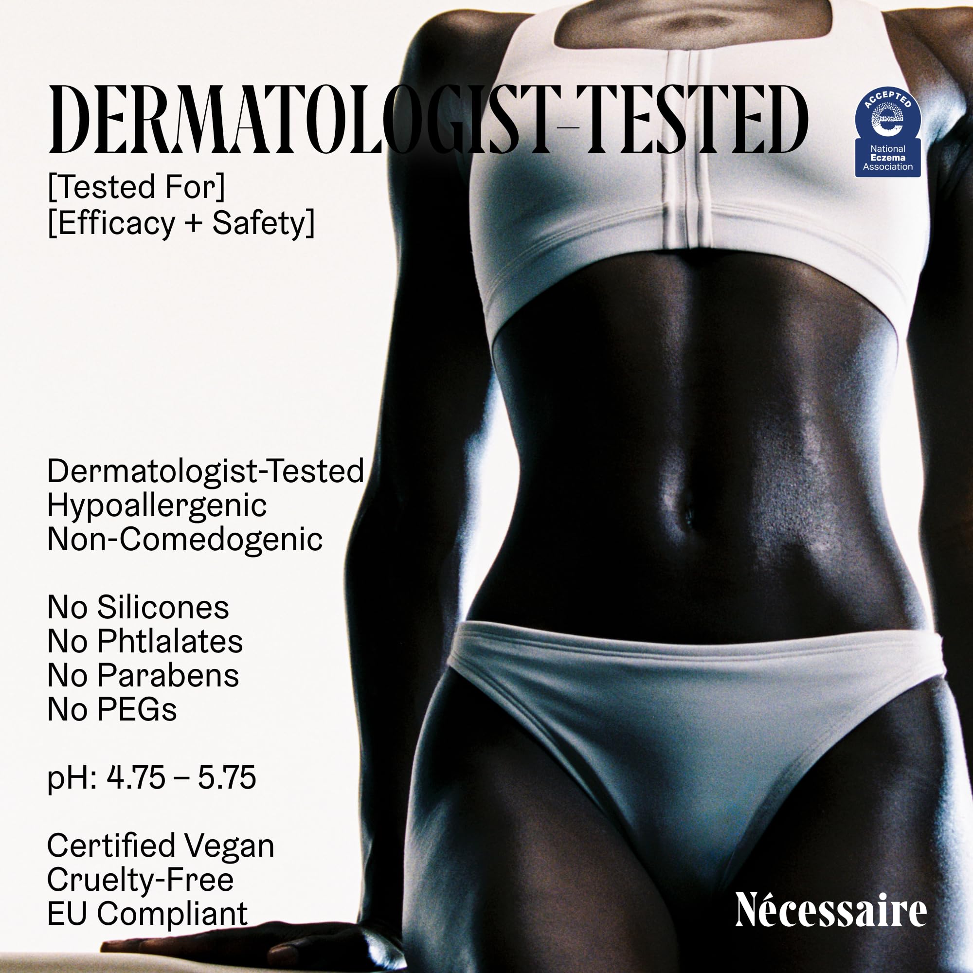 Produit non comédogène et hypoallergénique pour peaux sensibles.