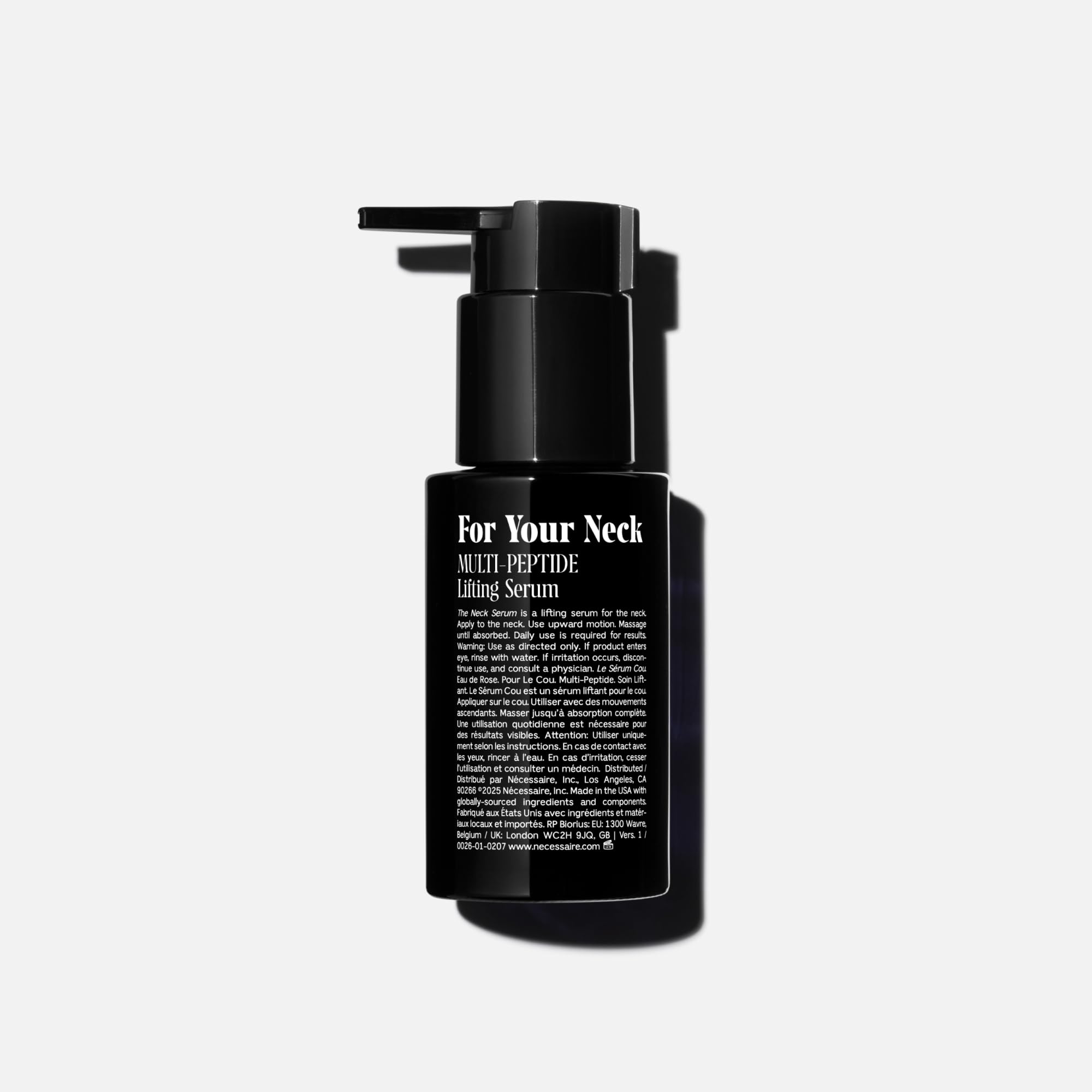 Nécessaire Suero de Cuello sin fragancia, ideal para piel sensible.