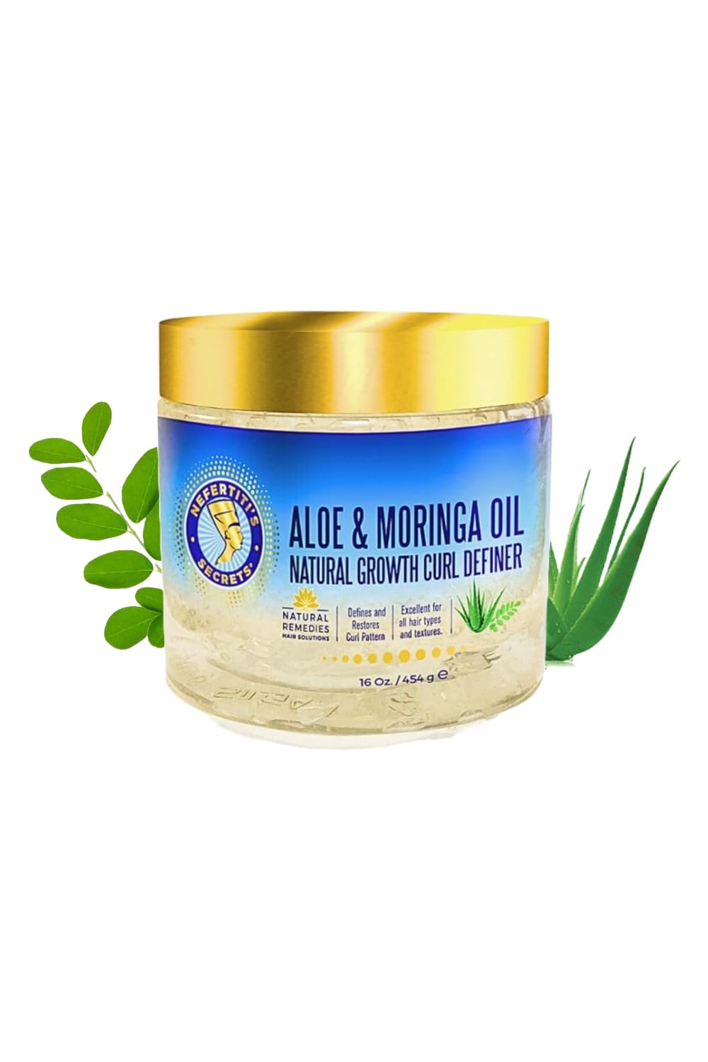 Nefertiti's Secrets gel definidor de rizos con Aloe y Moringa para definición duradera