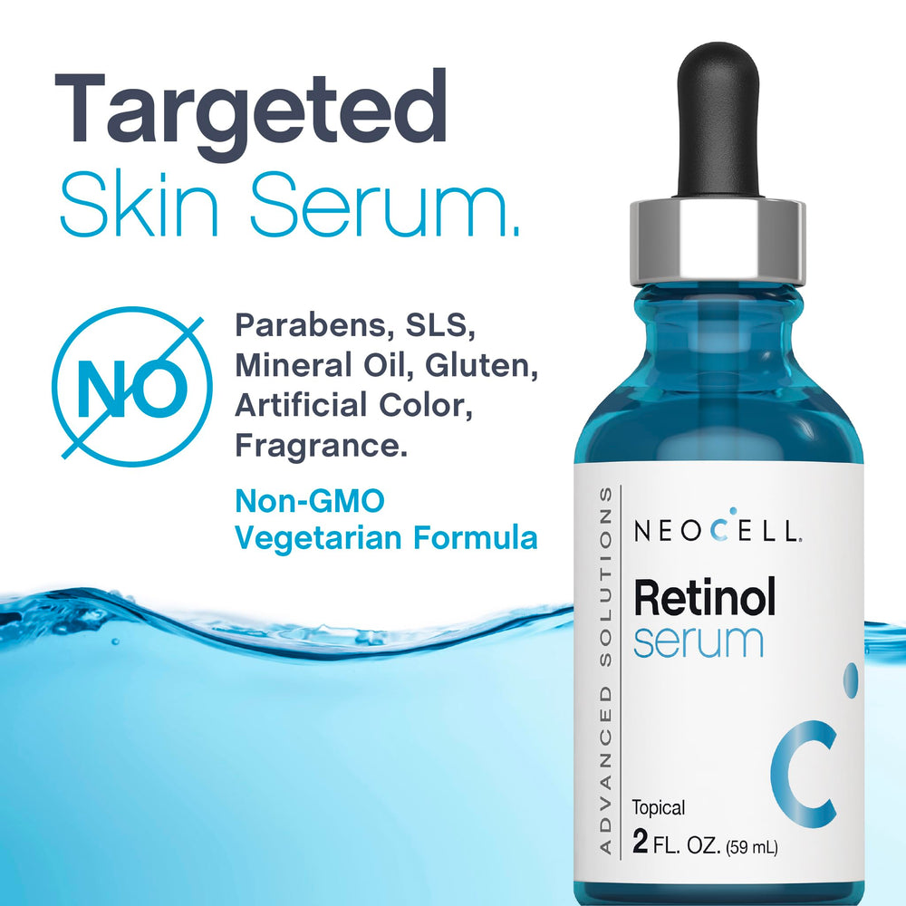 NeoCell Retinol Serum, libre de parabenos y SLS para piel sensible.