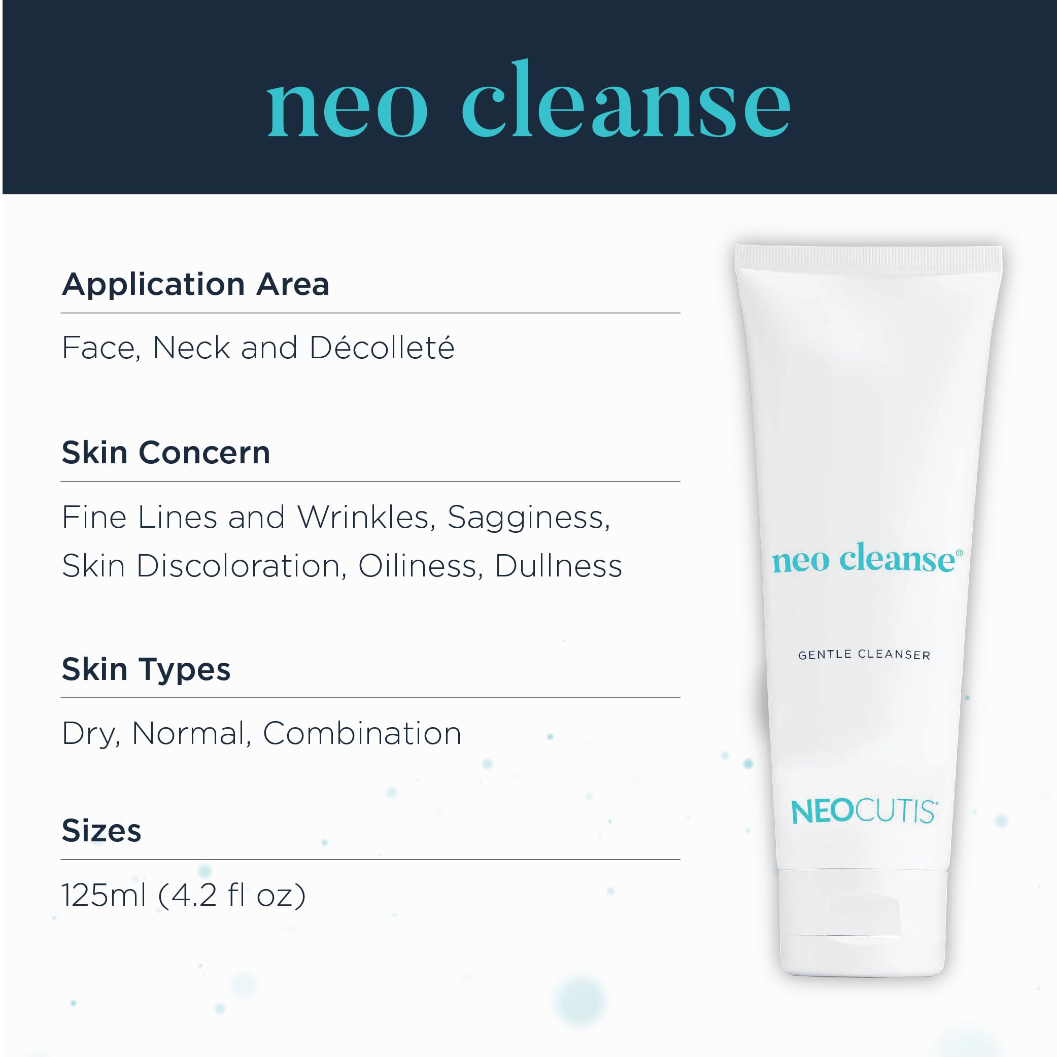 NEOCUTIS Neo Cleanse, ingrédients clés, hydratation légère pour peau sensible.