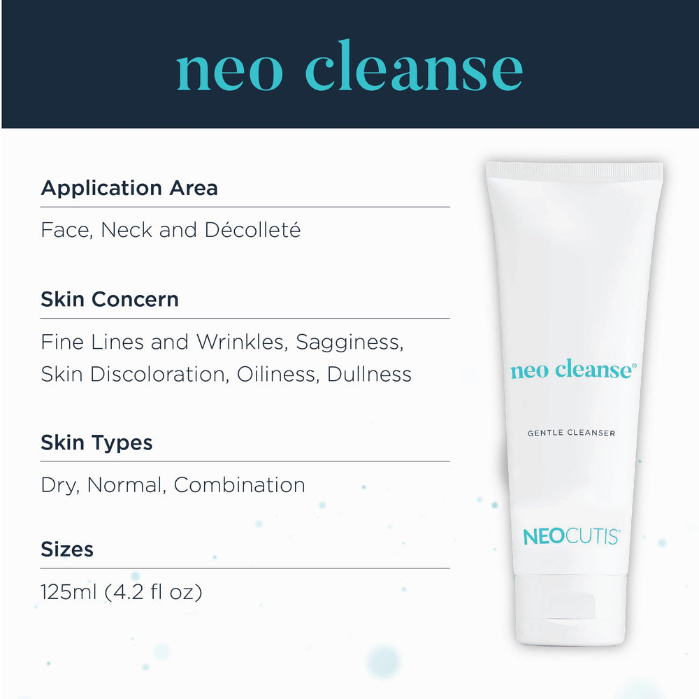 NEOCUTIS Neo Cleanse, ingrédients clés, hydratation légère pour peau sensible.