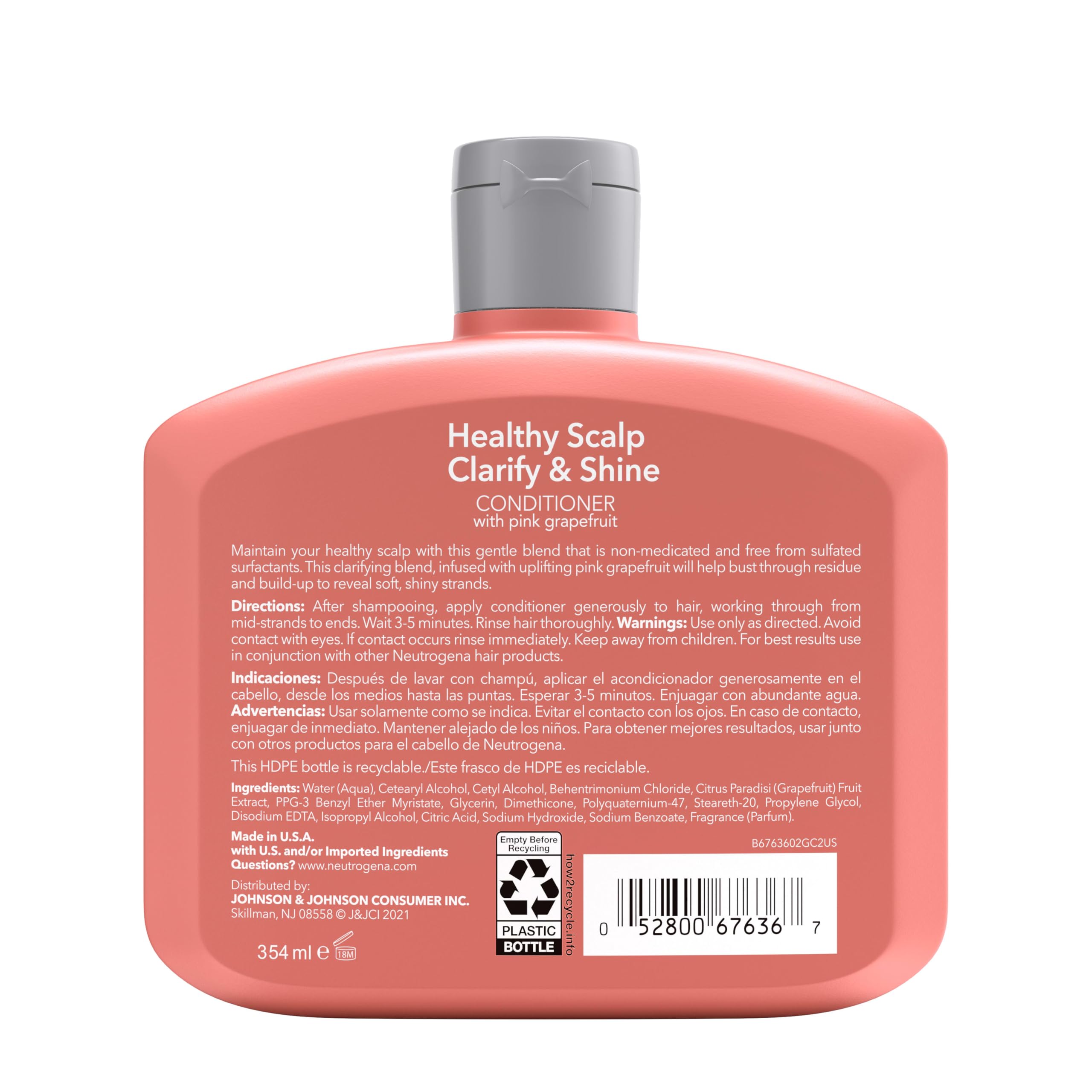 Ingredientes clave del acondicionador exfoliante de Neutrogena.
