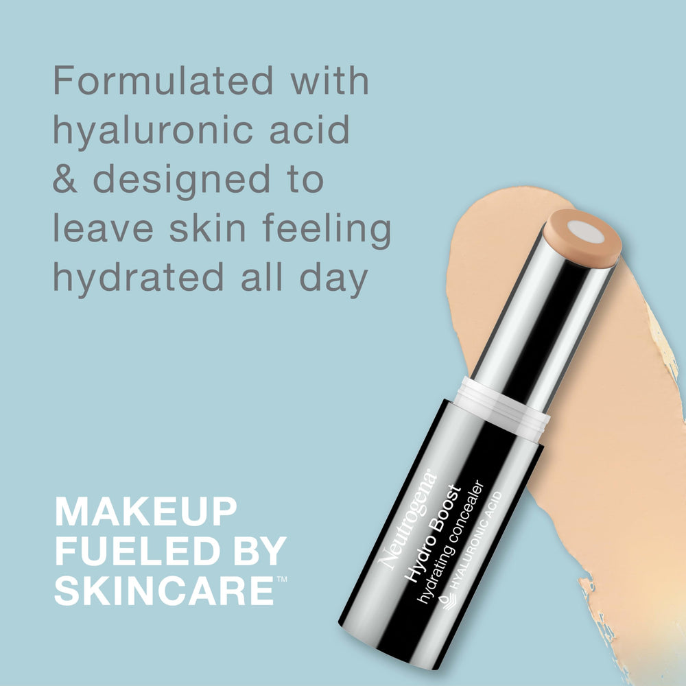 Núcleo hidratante del concealer muestran la acción hidratante al difuminar