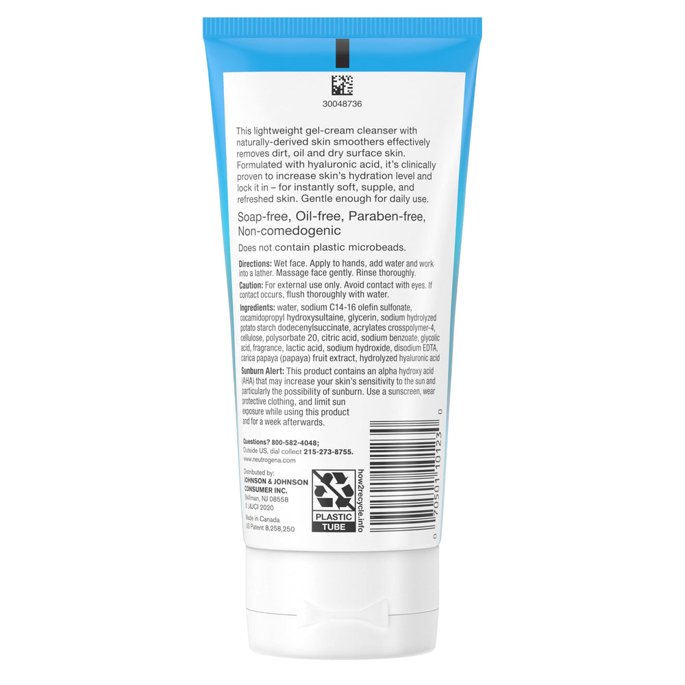 Neutrogena Hydro Boost Exfoliating Face Wash ayuda a hidratar sin obstruir poros.
