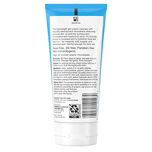 Neutrogena Hydro Boost Exfoliating Face Wash, textura gel-crema suave para limpieza diaria.