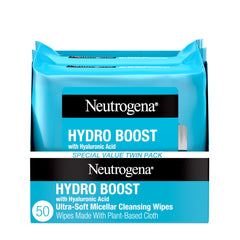 Toallitas Neutrogena Hydro Boost, micelares ultra suaves para desmaquillar y hidratar la piel.