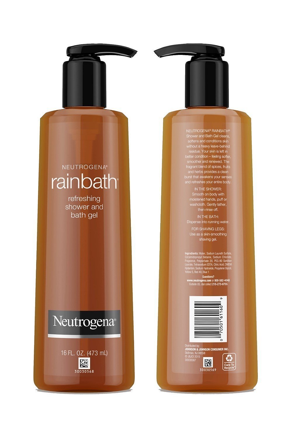 Neutrogena Rainbath botellas Granada y Bruma Oceánica, experiencia aromática para revitalizar la ducha.