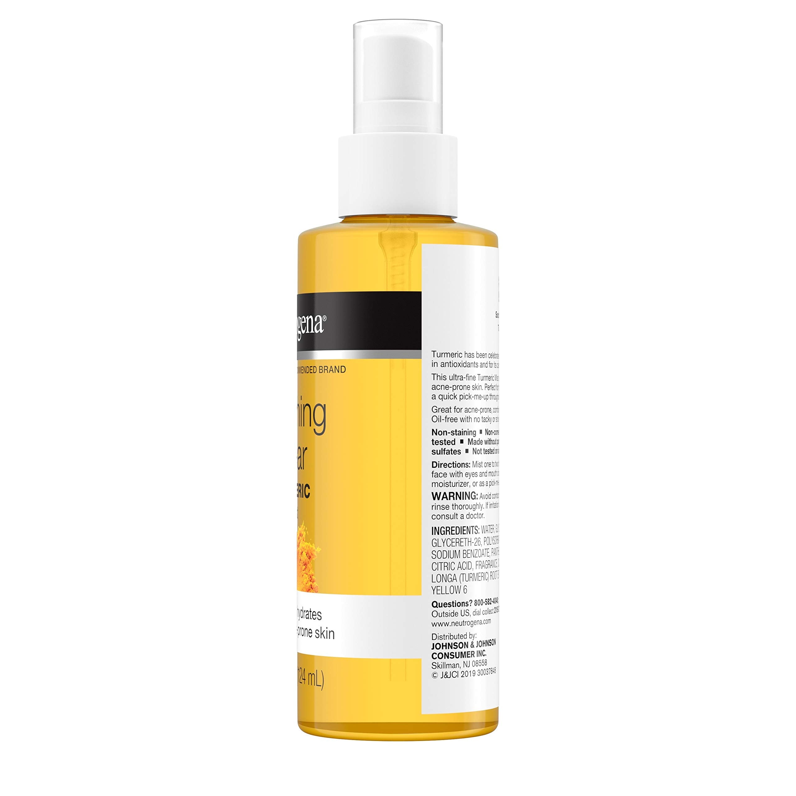 Packaging shot of Neutrogena Turmeric Mist for easy morning routine.