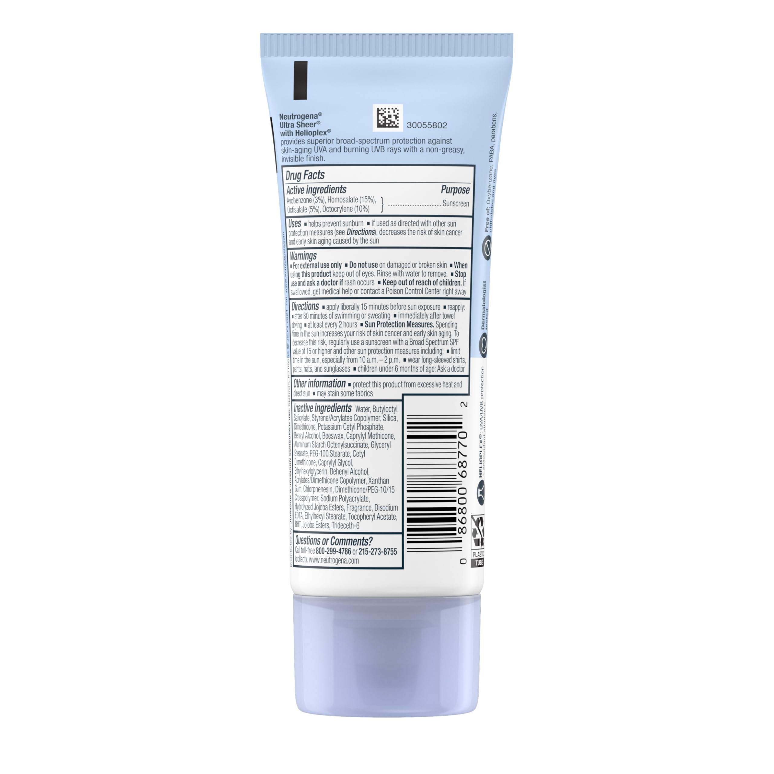 Neutrogena Ultra Sheer Dry-Touch: recomendado por dermatólogos para uso al aire libre.