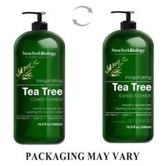 New York Biology Tea Tree Conditioner textura cremosa para cabello fino y suave.