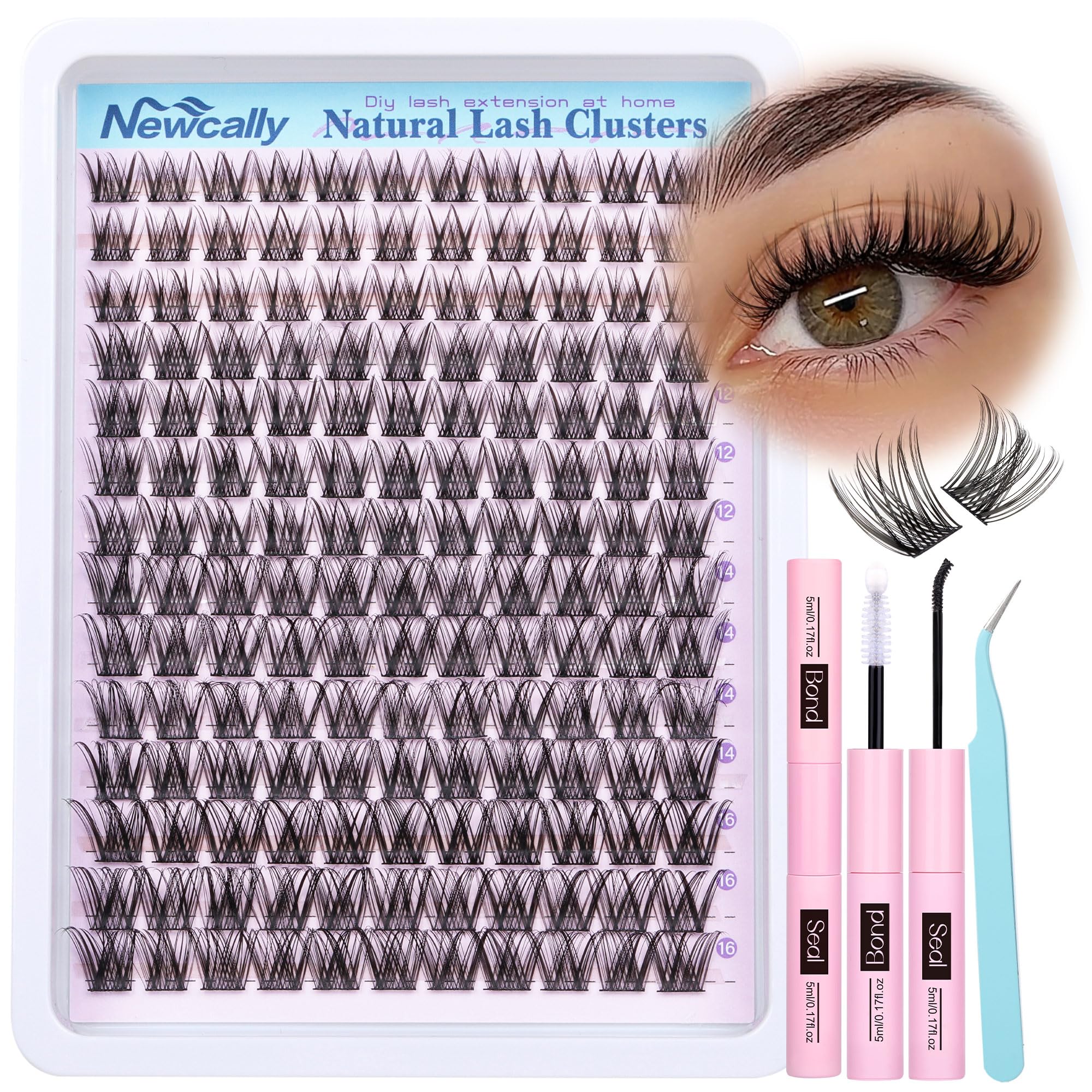 El nuevo kit Newcally, conjunto racimos pestañas, efecto ligero natural para apariencia diaria.