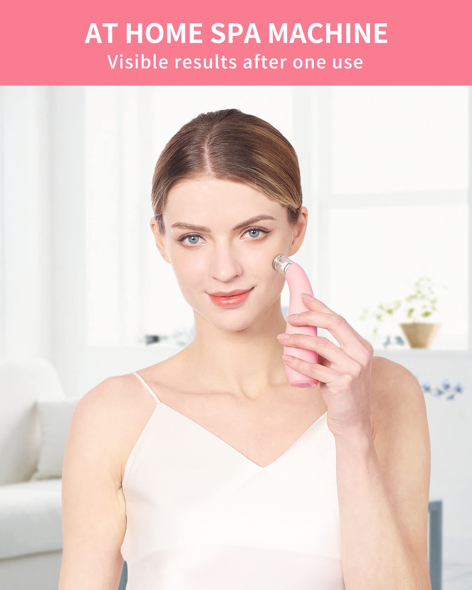 NEWDERMO diseño compacto rosa ideal para tratamientos faciales en casa