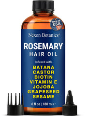 Nexon Botanics Aceite de Romero en botella para nutrir raíces y cabello más saludable.