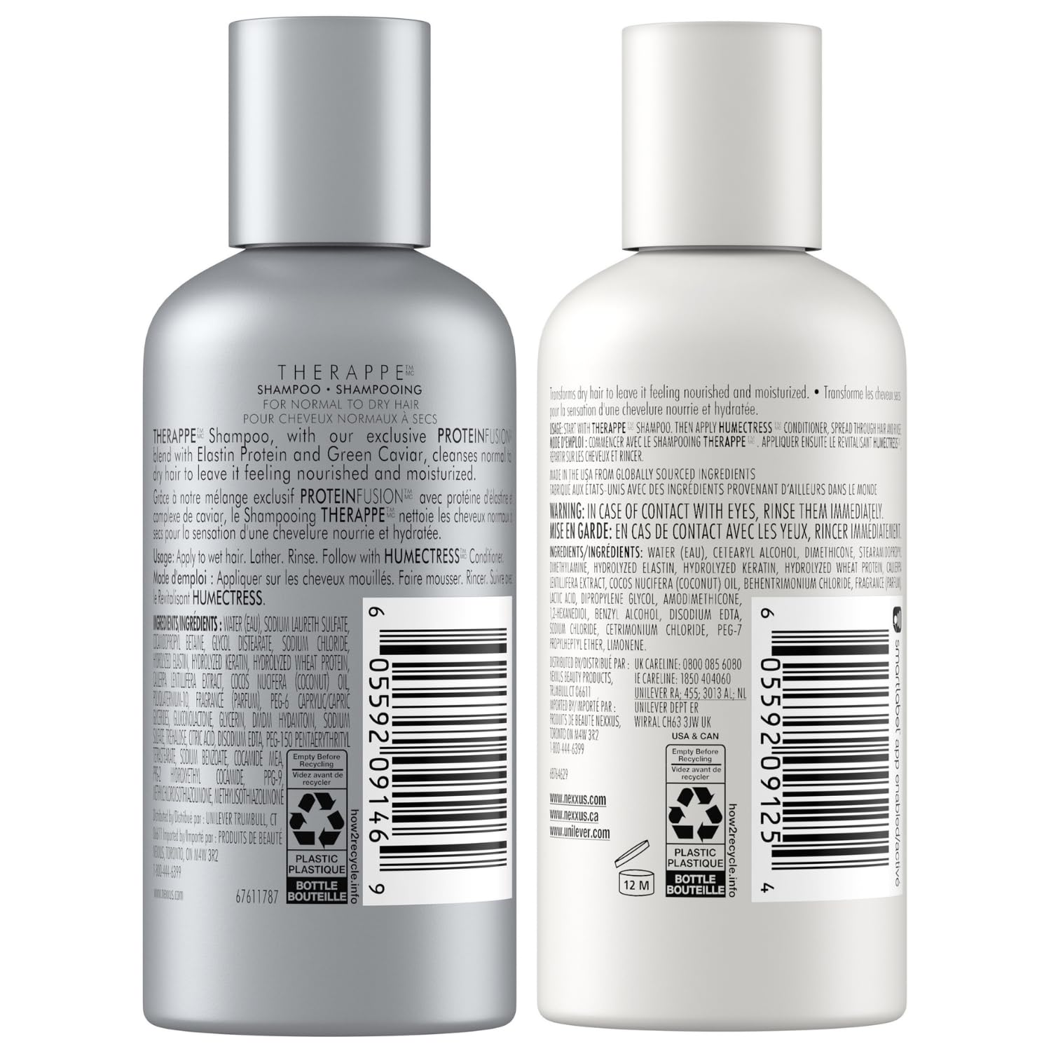 Nexxus Humectress travel-size conditioner bottle pour providing hydration