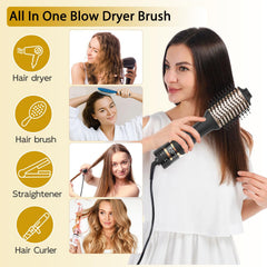 Nicebay brocha-secadora con pantalla facilita ajustar aire y temperatura.