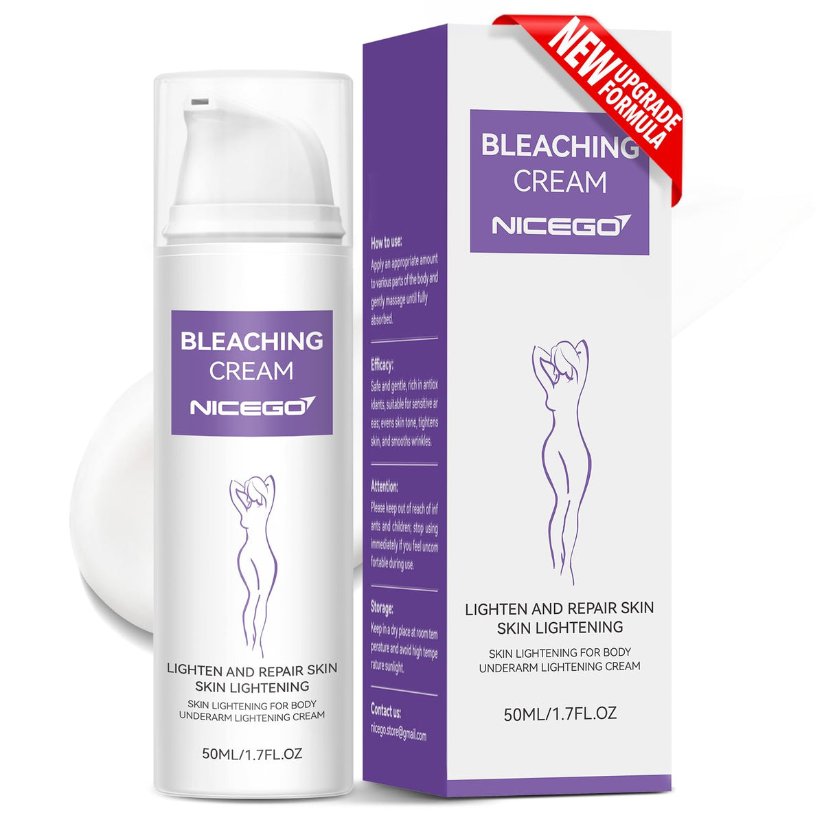 NiceGo Dark Spot Remover: botella de crema para tono más uniforme.