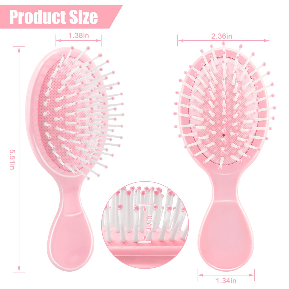 NICEMOVIC conjunto de dos cepillos mini rosa, ideal como regalo o detalle
