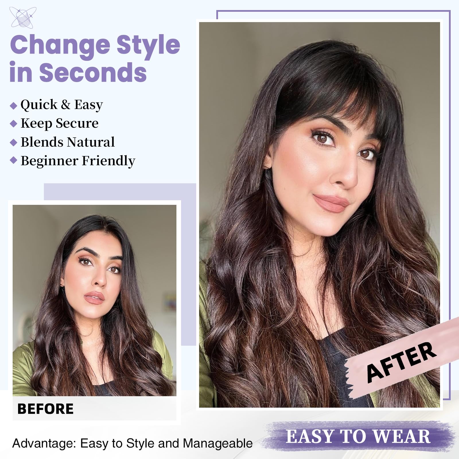 Niceone Hair diseño versátil para uso diario o eventos