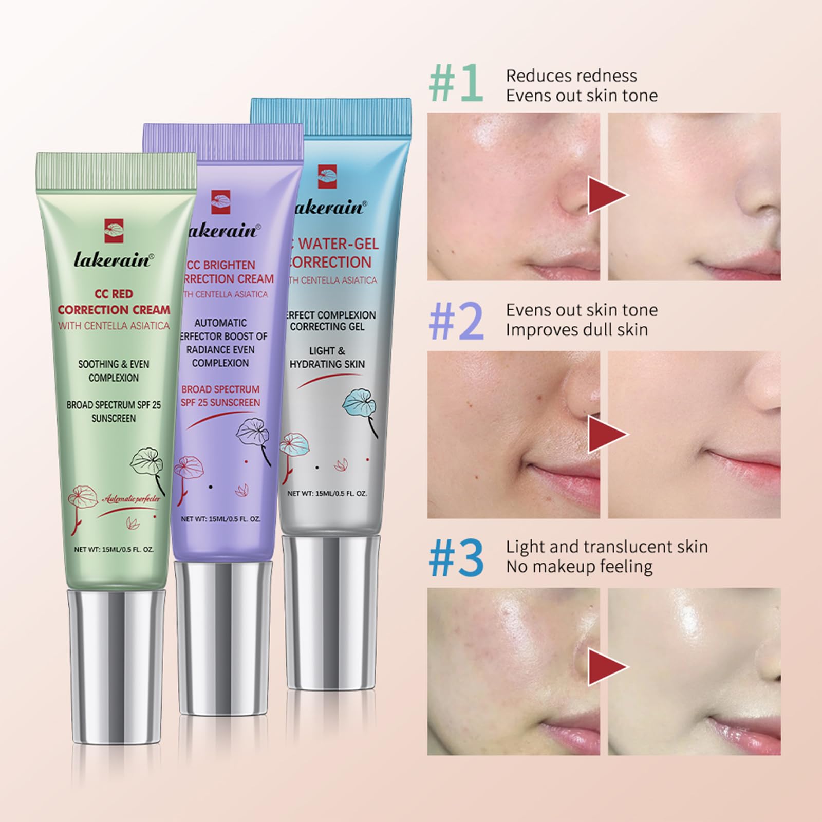 NICEFACE CC Red Corrector centella asiatica, calma irritaciones y cuida la piel.