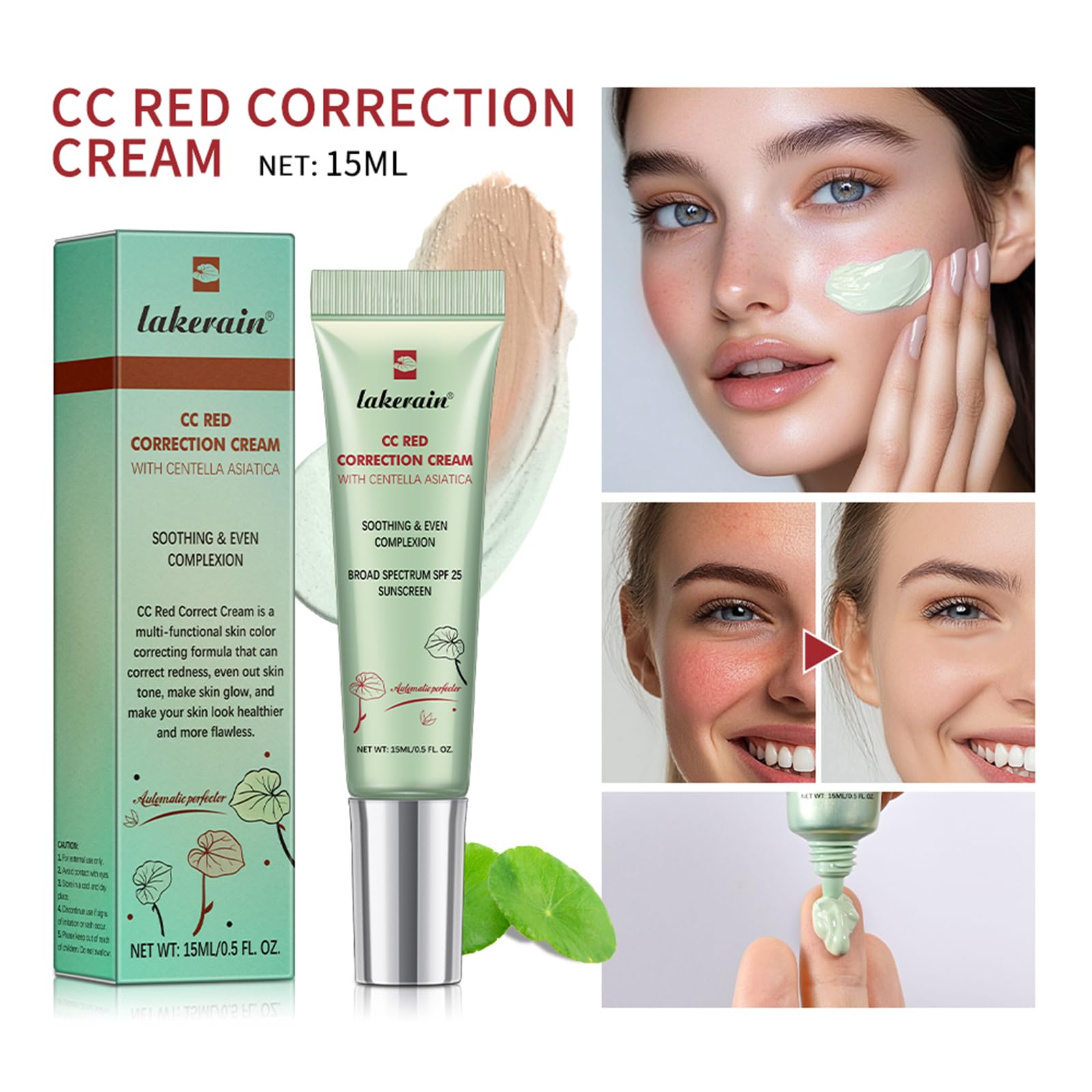 NICEFACE CC Red Corrector crema, cobertura de imperfecciones para aspecto suave.