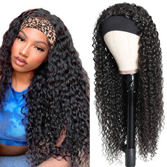NICMISS peluca con banda y onda profunda para un look rápido