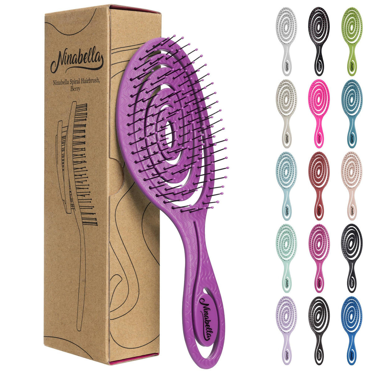 Cepillo Ninabella desenredante ergonómico para deslizamiento suave sin tirones