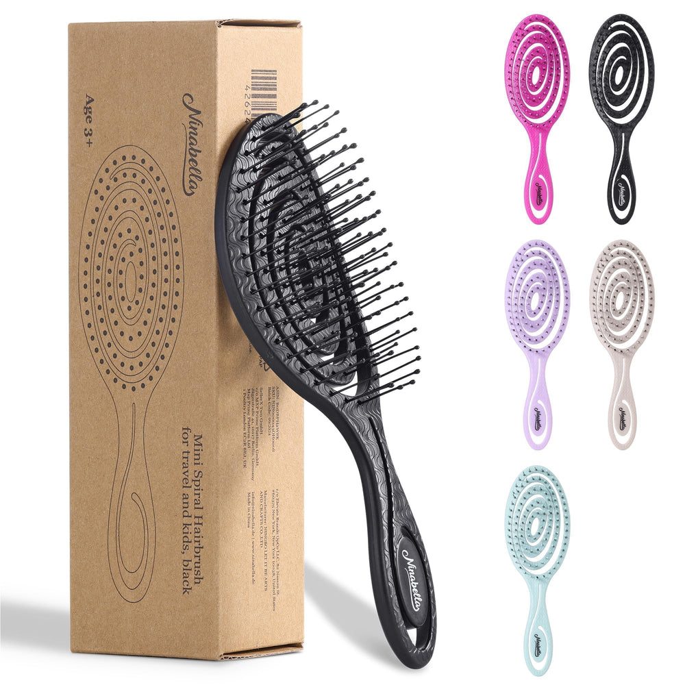 Ninabella cepillo espiral para desenredar cabello húmedo con suavidad.