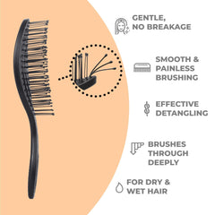Ninabella cepillo espiral para desenredar cabello seco al peinar.