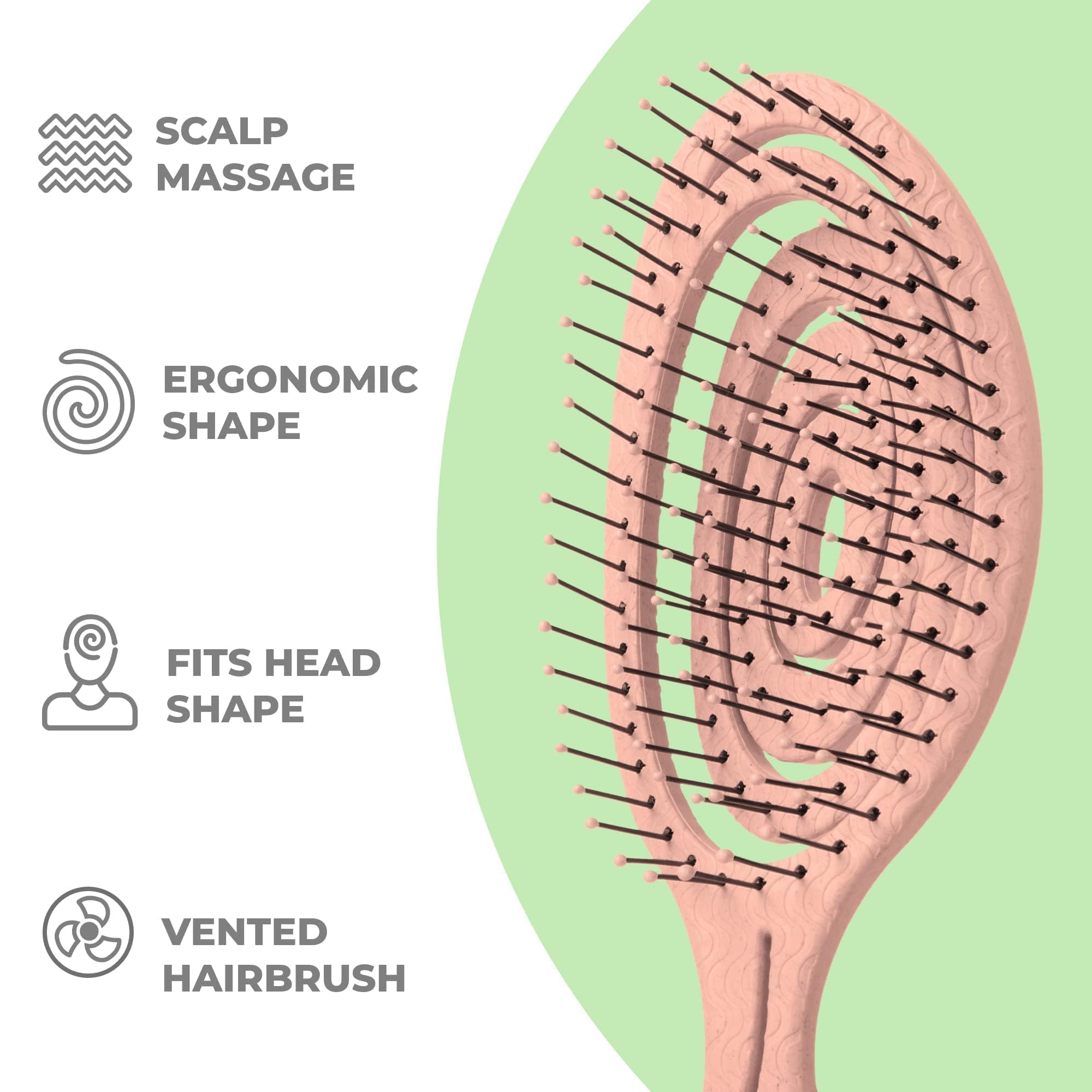 Cepillo espiral Ninabella con tacto suave para deshacer nudos sin dolor