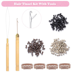 Nineibei Hair Tinsel: cabello 48 pulgadas listo para peinados extendidos