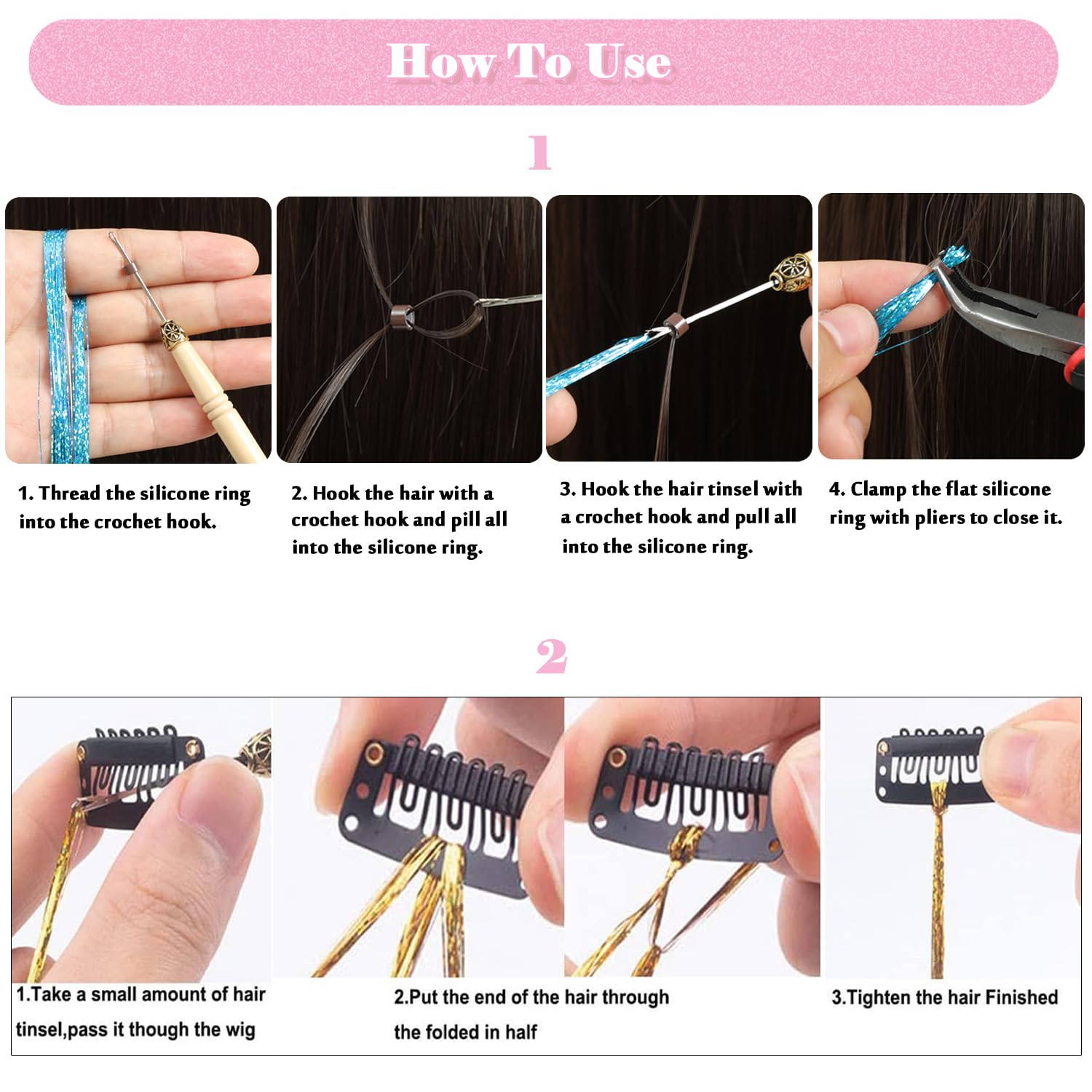 Nineibei Hair Tinsel: look brillante para fiestas y celebraciones